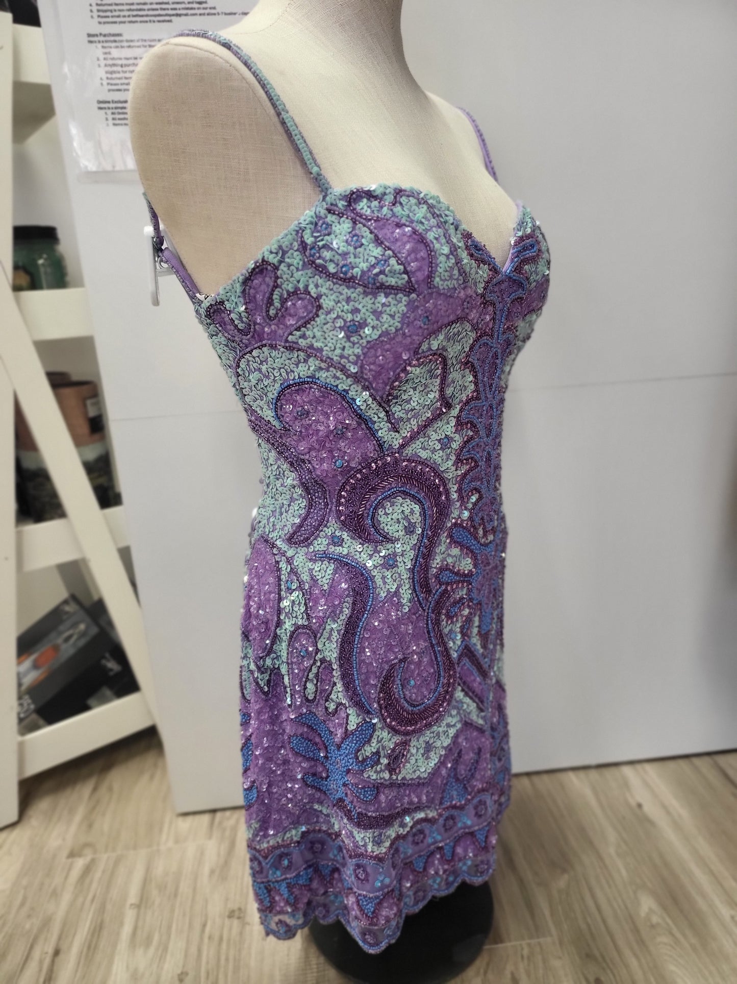 Purple & Blue beaded Rachel Allen