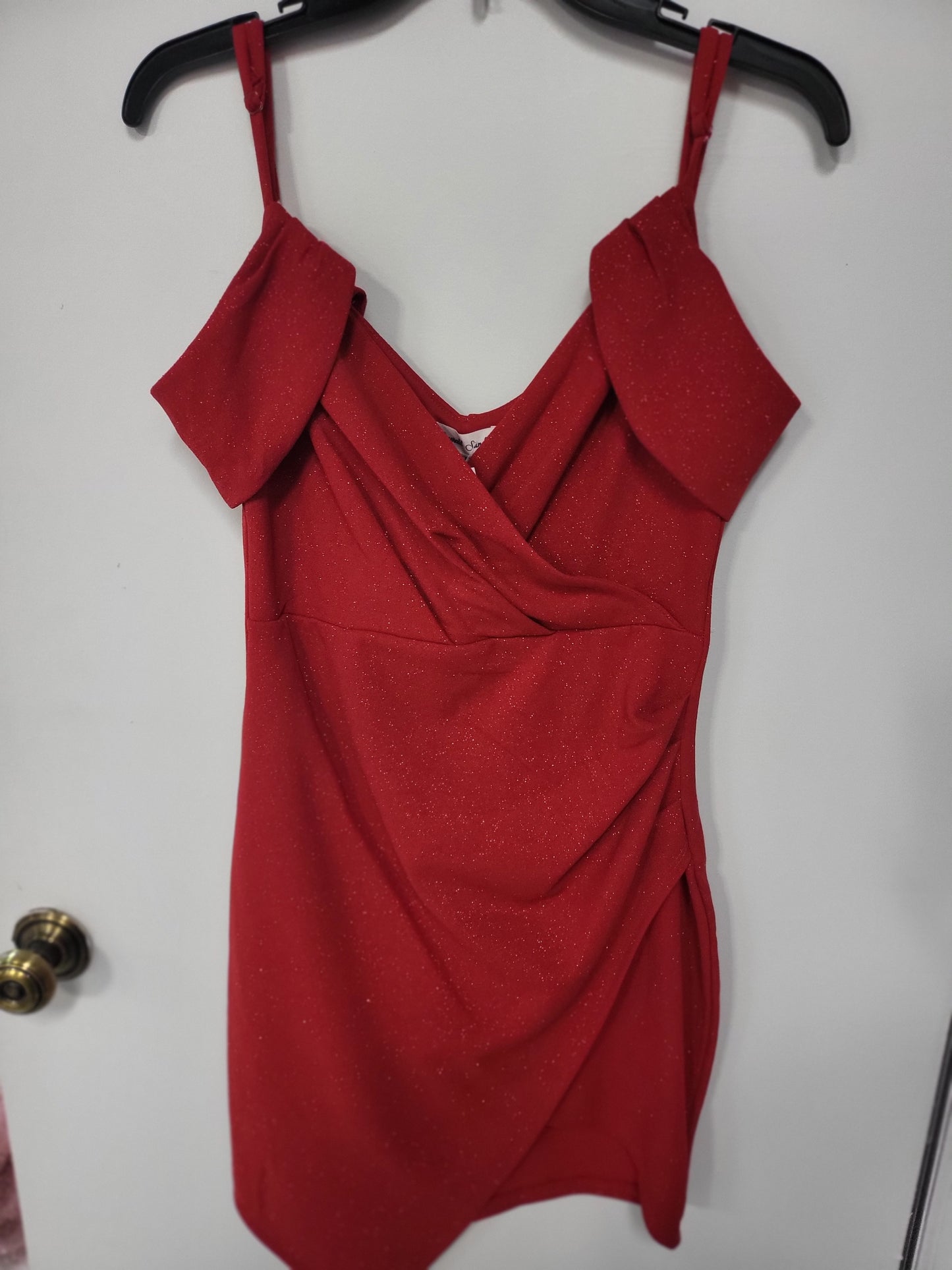 Red Dress with Shoulder Accents