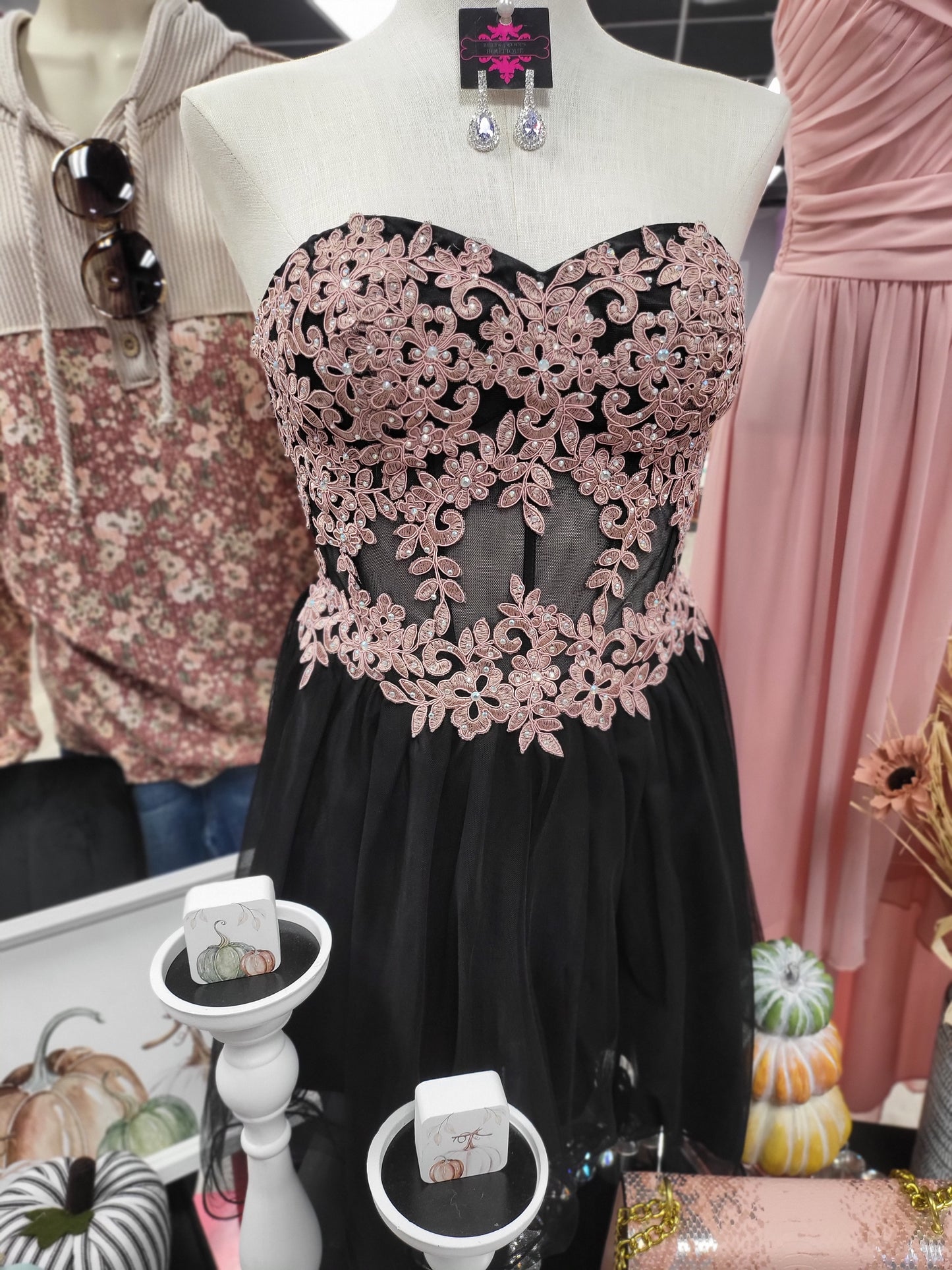 Black with Rose Gold Accents