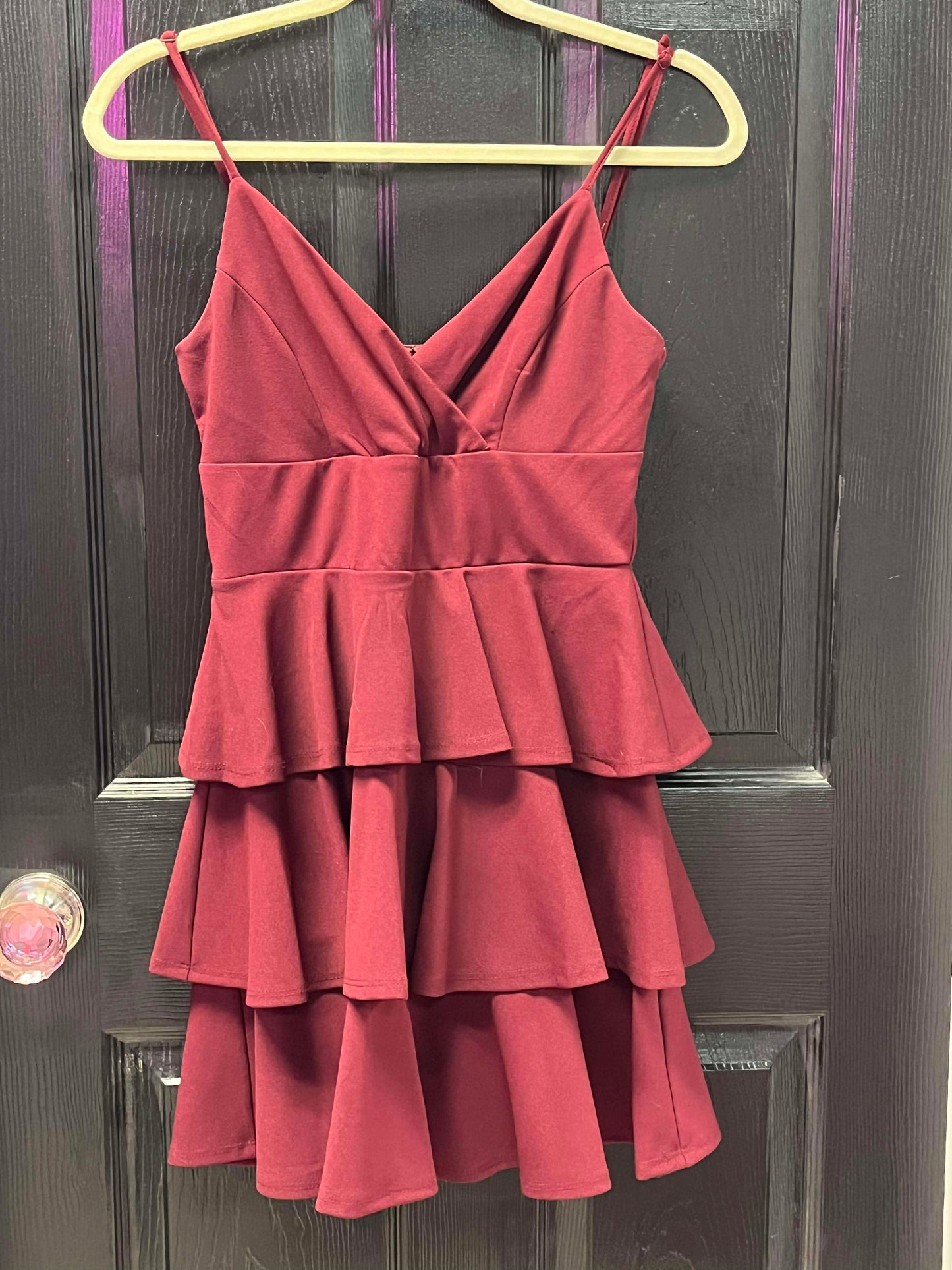 Maroon Tiered Dress