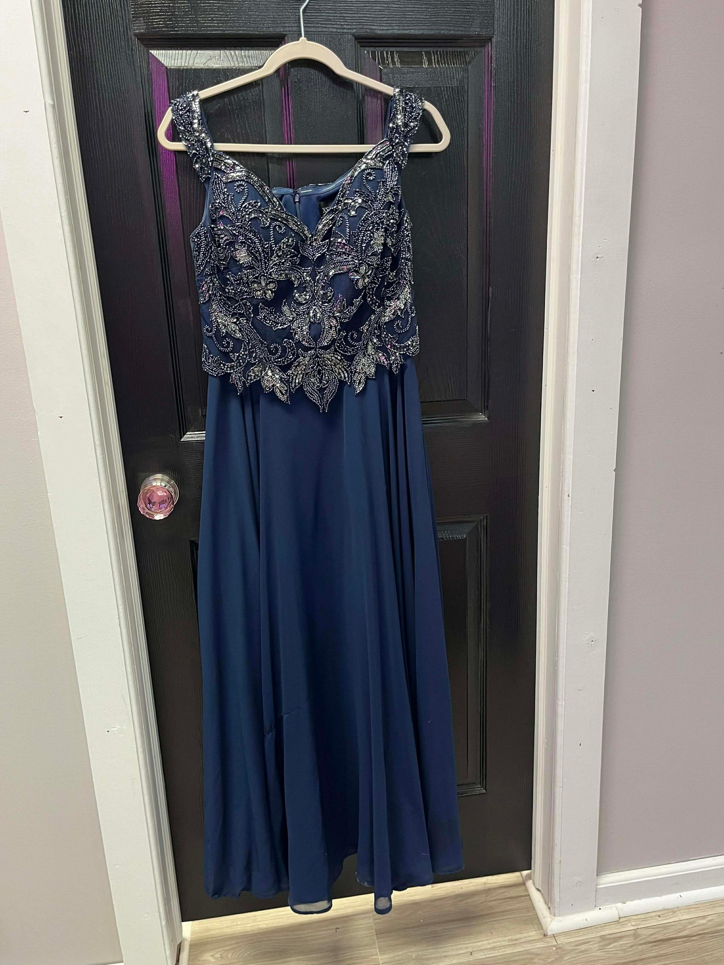 Blue Long dress with sequins