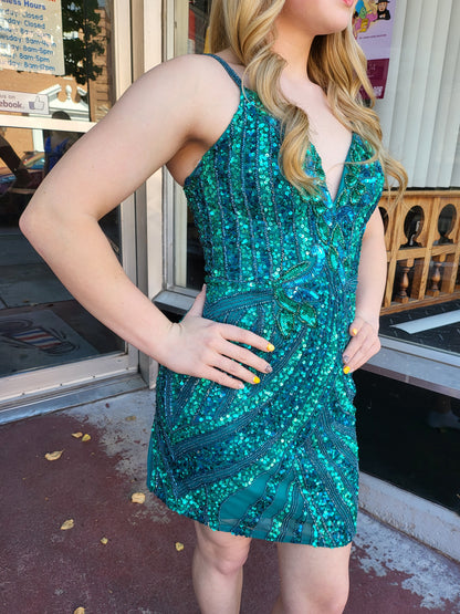 Short Green Sequin Dress