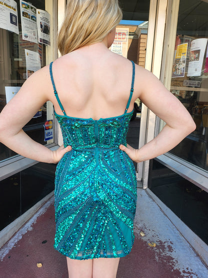 Short Green Sequin Dress