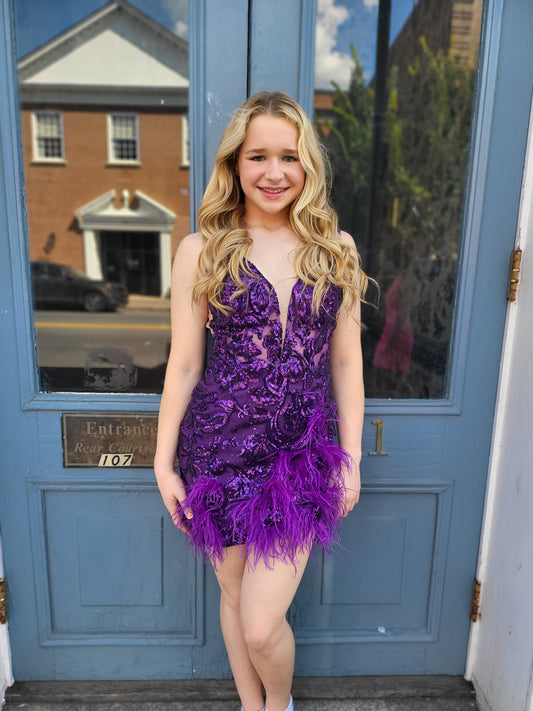Purple Feather Dress