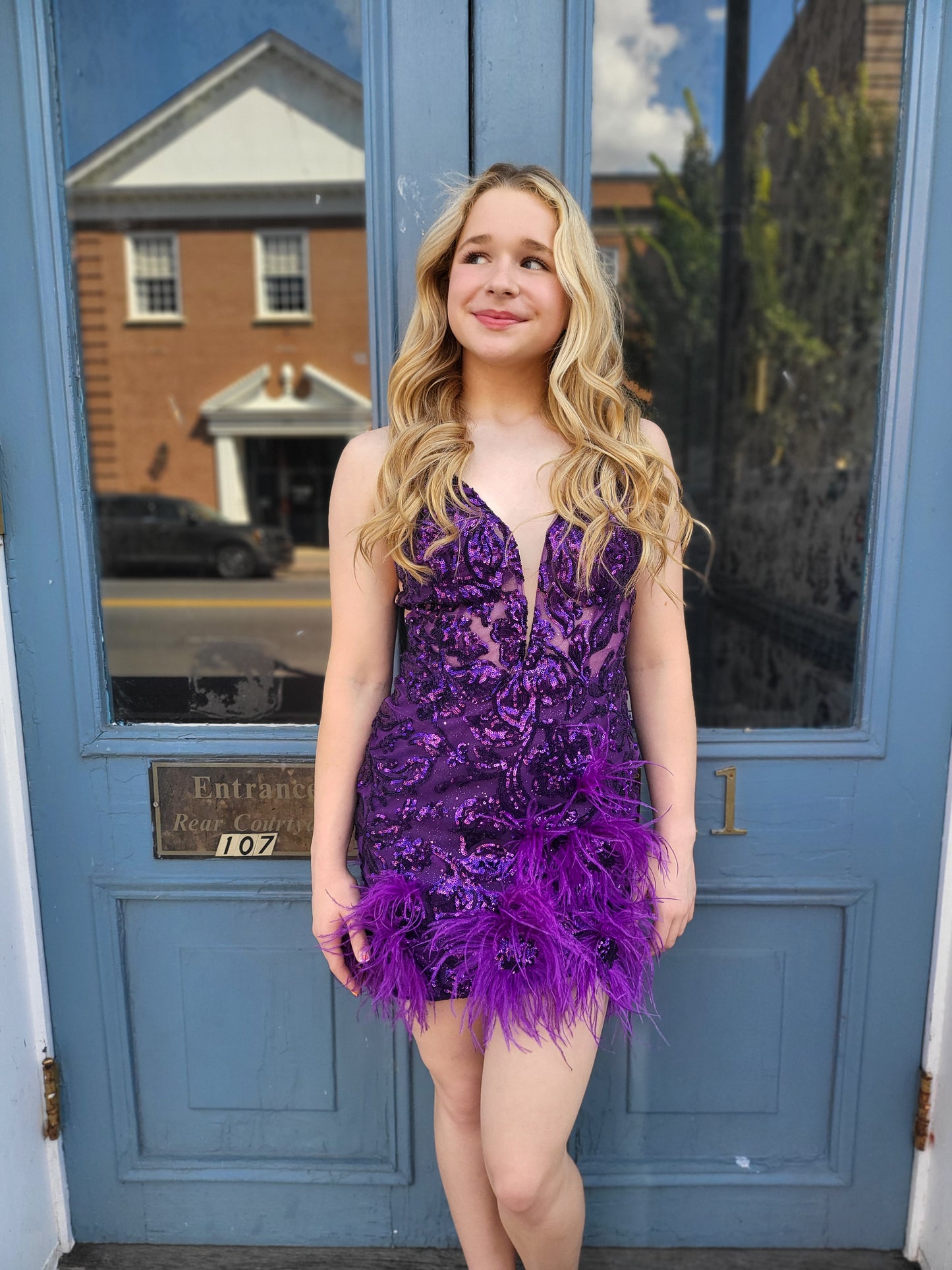 Purple Feather Dress