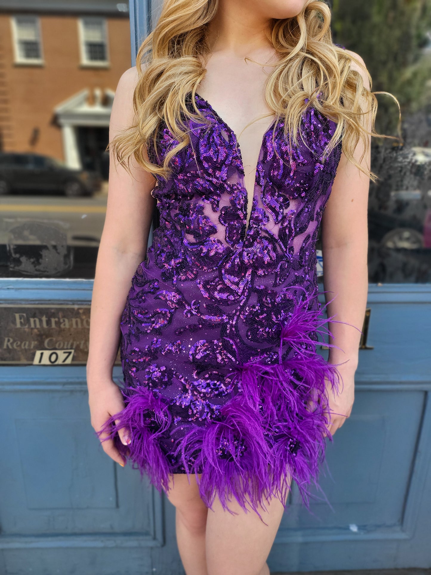 Purple Feather Dress