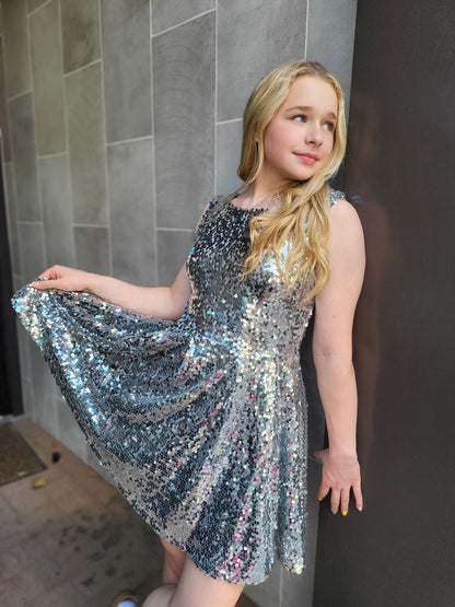 Short Silver Sequin Dress
