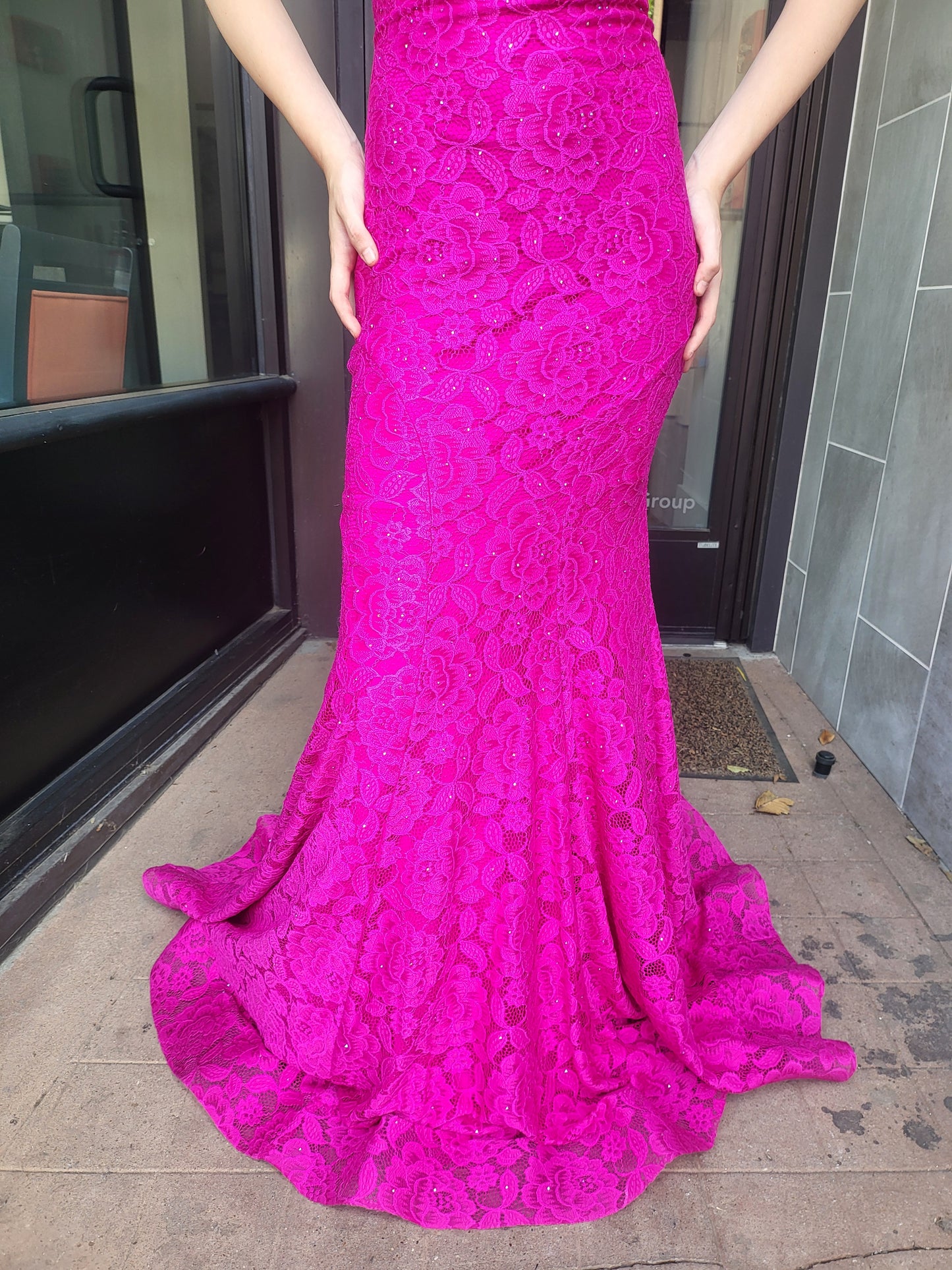 Magenta Dress with Rhinestones