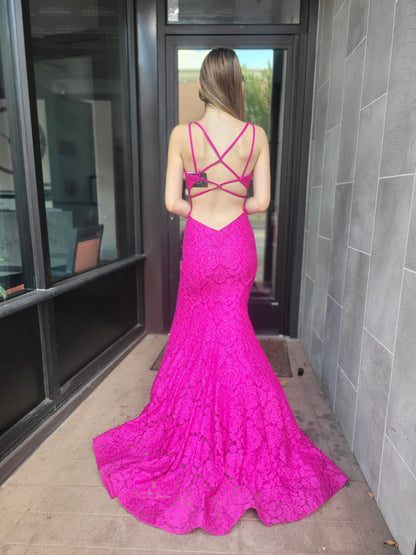 Magenta Dress with Rhinestones