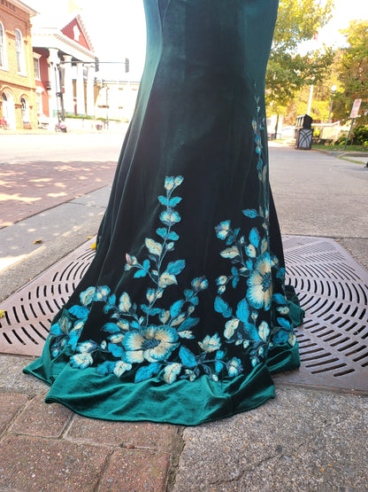 2 piece floral & velvet