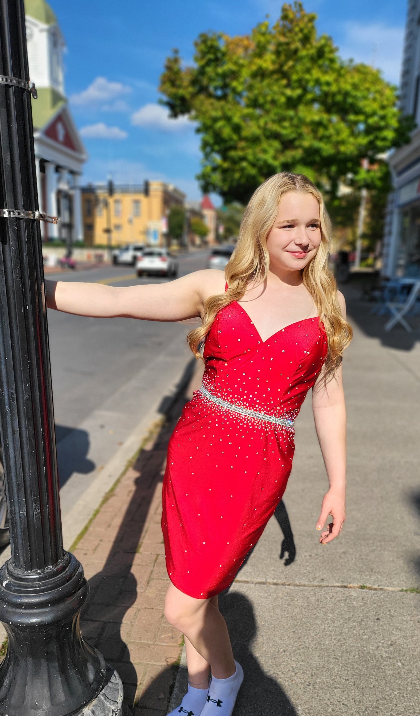 Red Rhinestone Dress