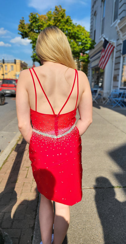 Red Rhinestone Dress
