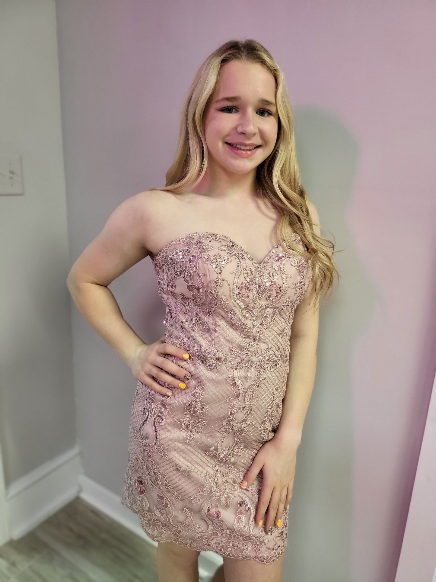 Pink Strapless Dress