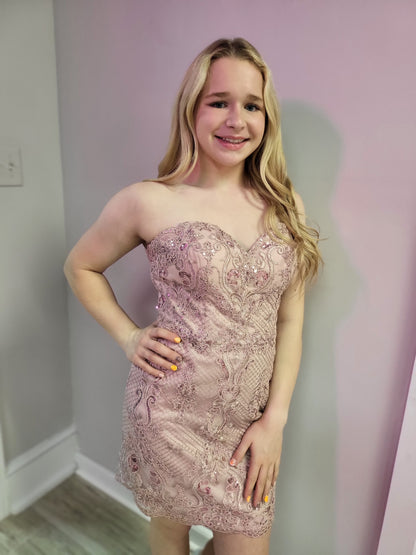 Pink Strapless Dress