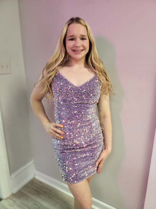 Purple Sequin Dress