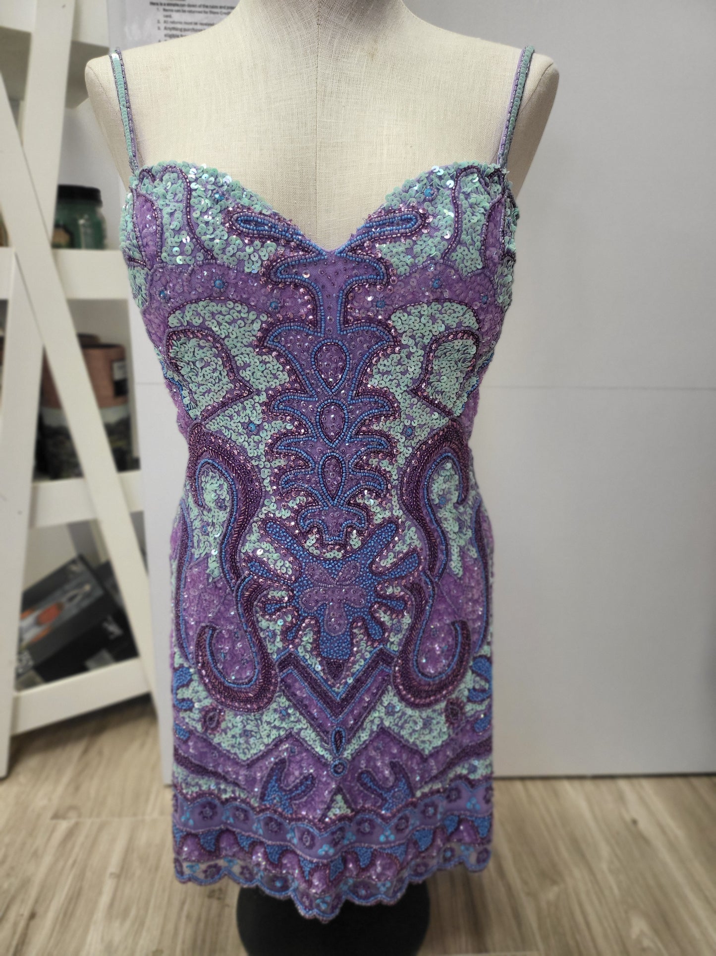 Purple & Blue beaded Rachel Allen