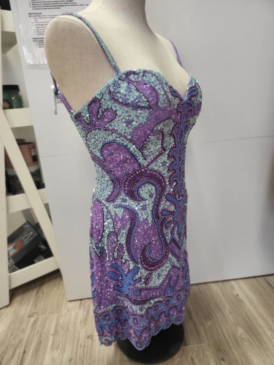 Purple & Blue beaded Rachel Allen