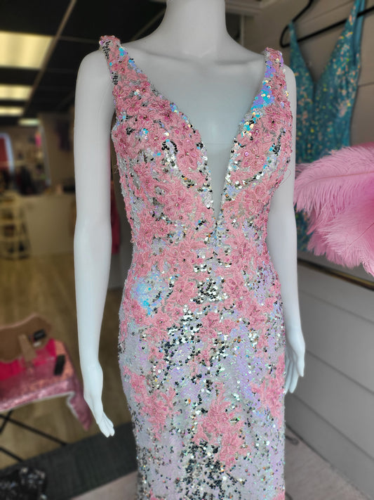 Pink & Blue Sequin Dress