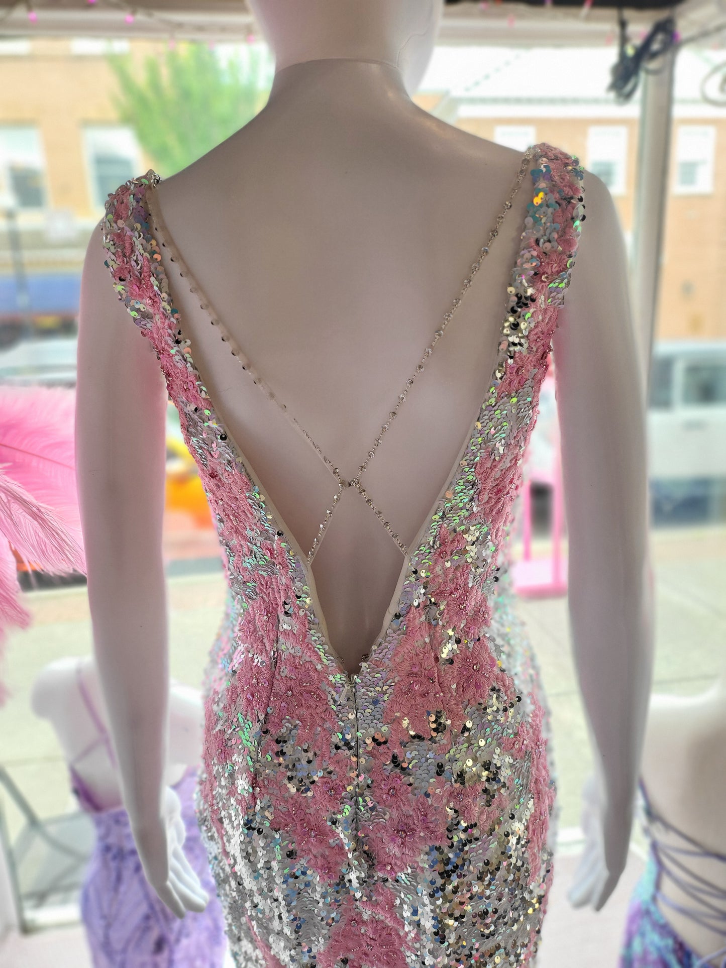 Pink & Blue Sequin Dress