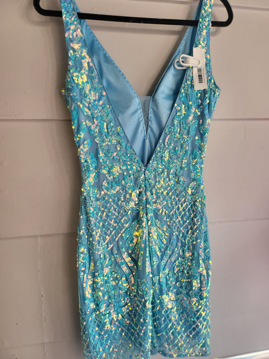 Short Light Blue Sequin