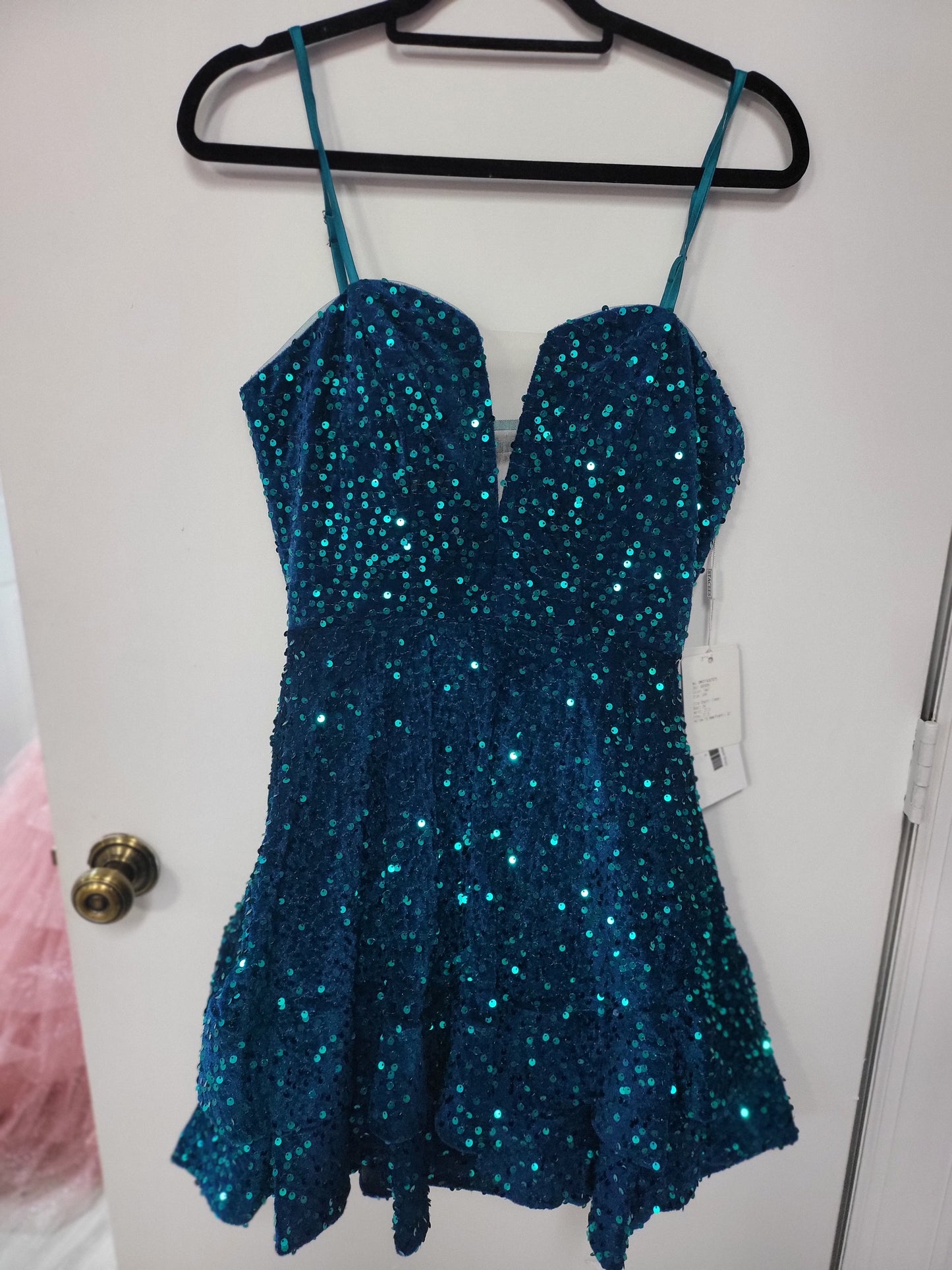 Short Teal Sequin Dress