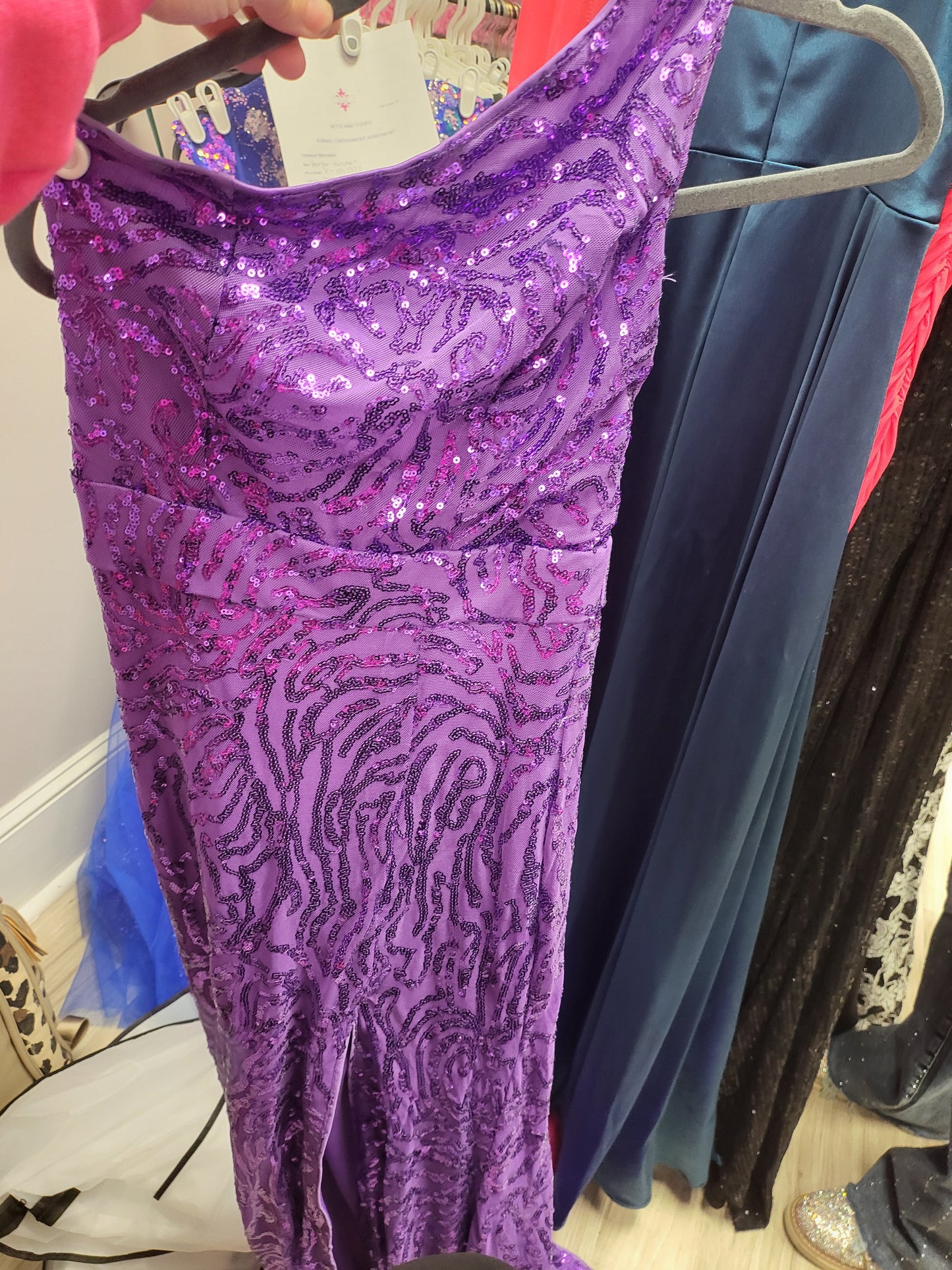 Purple Sequin Gown