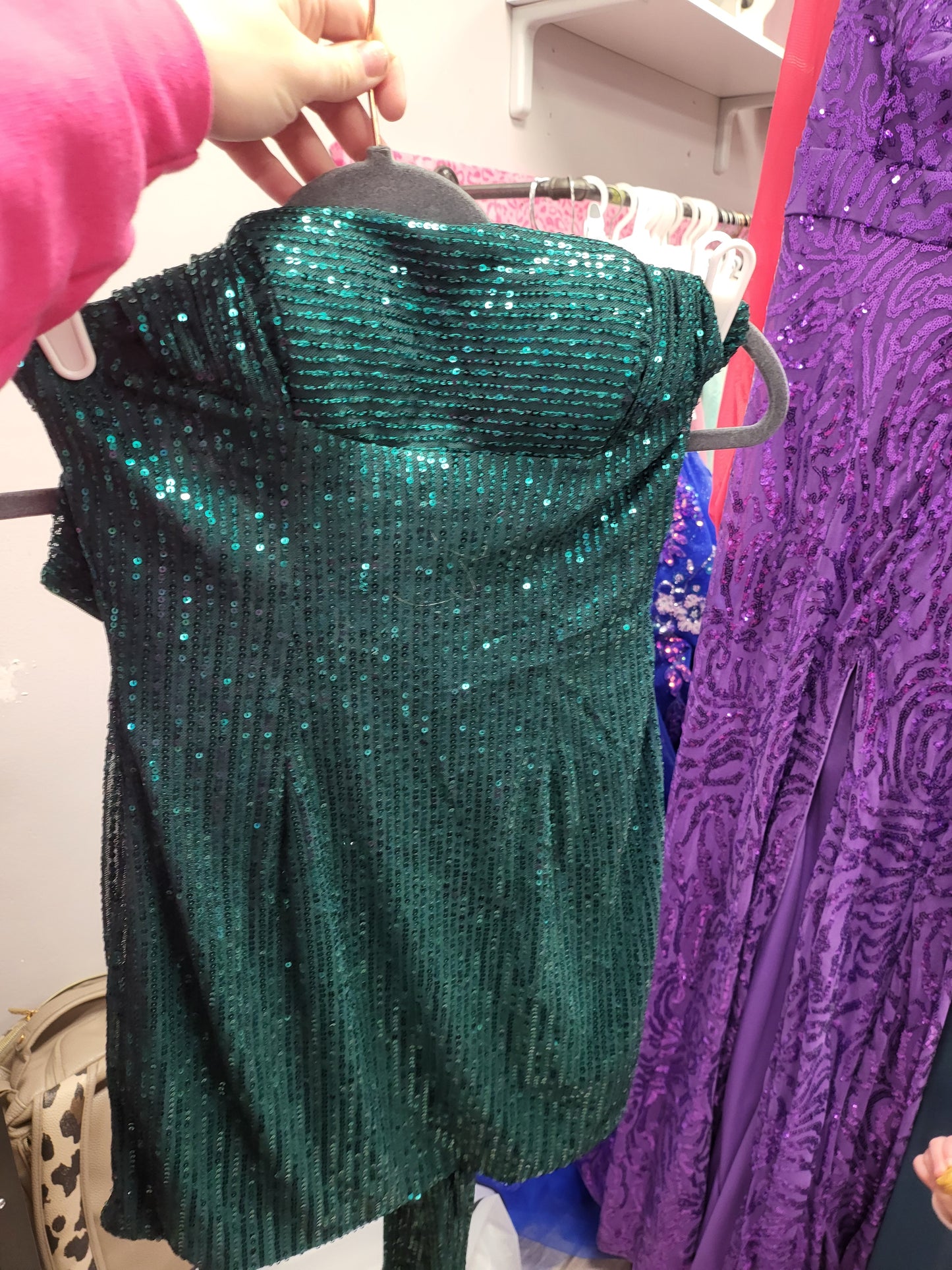 Green Sequin Halter