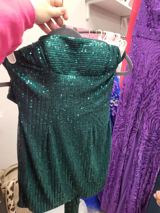 Green Sequin Halter