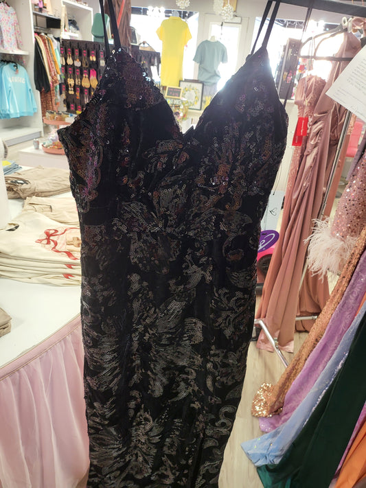 Black Sequin Gown