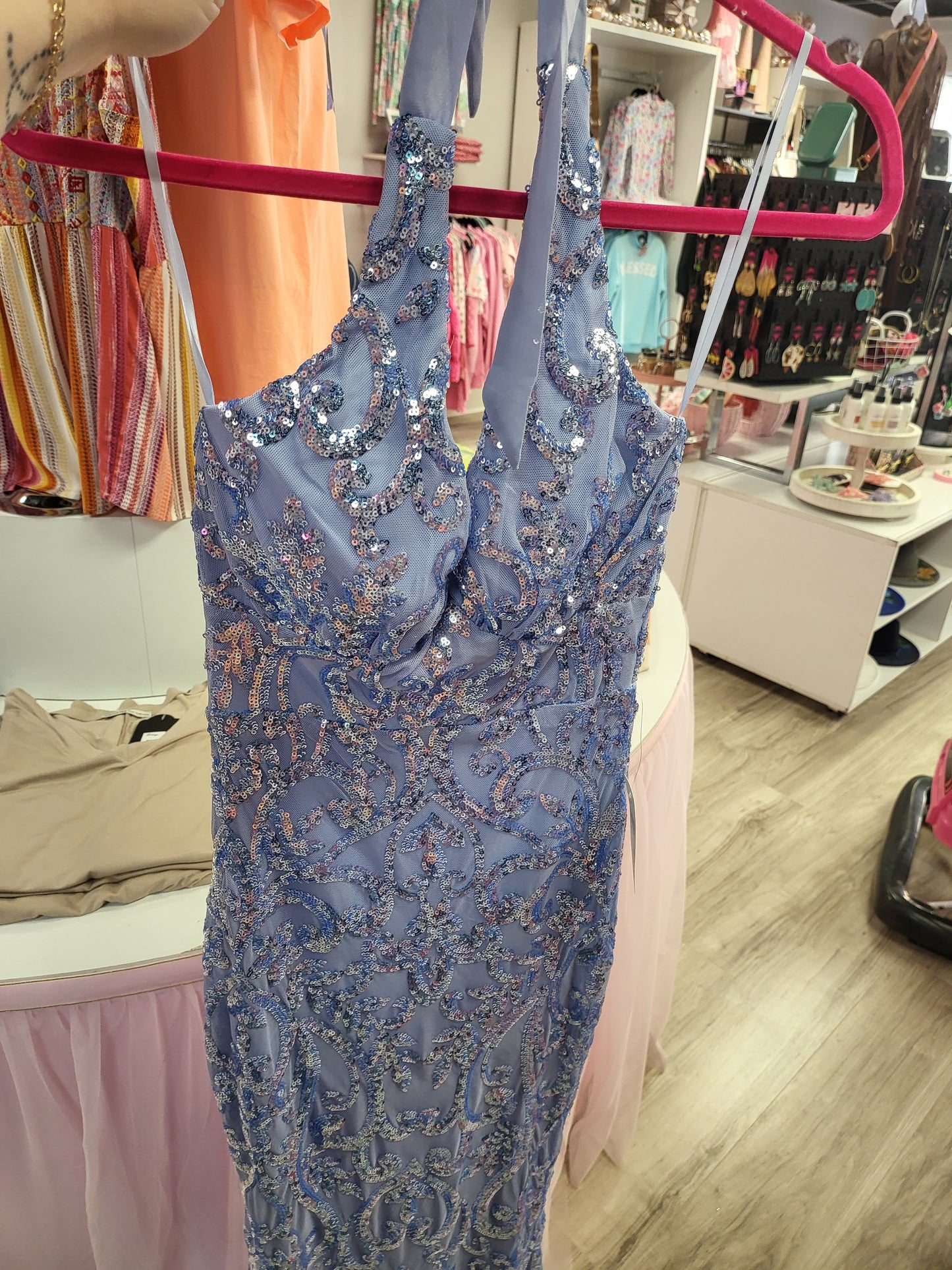 Blue Halter Dress