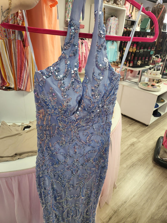 Blue Halter Dress