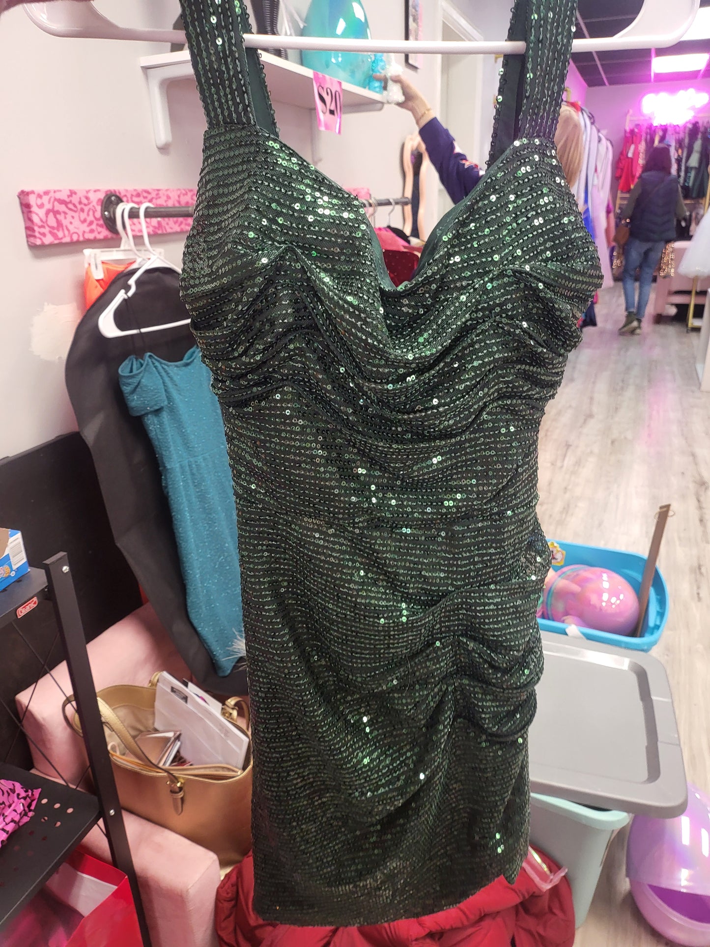 Deep Green Sparkle Dress