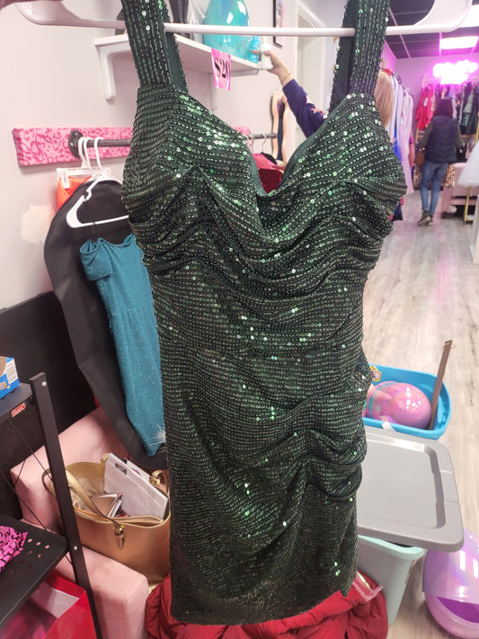 Deep Green Sparkle Dress
