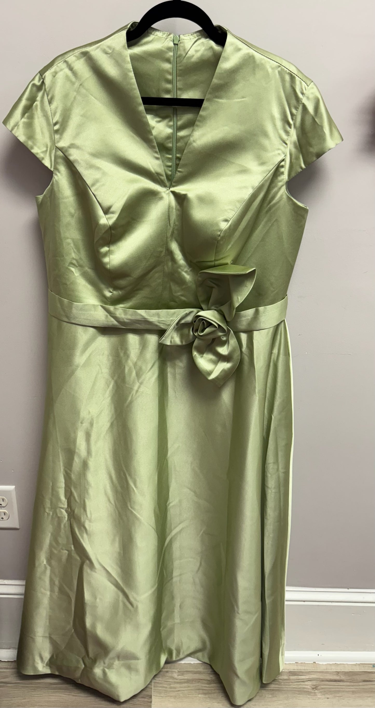 Green Satin Gown