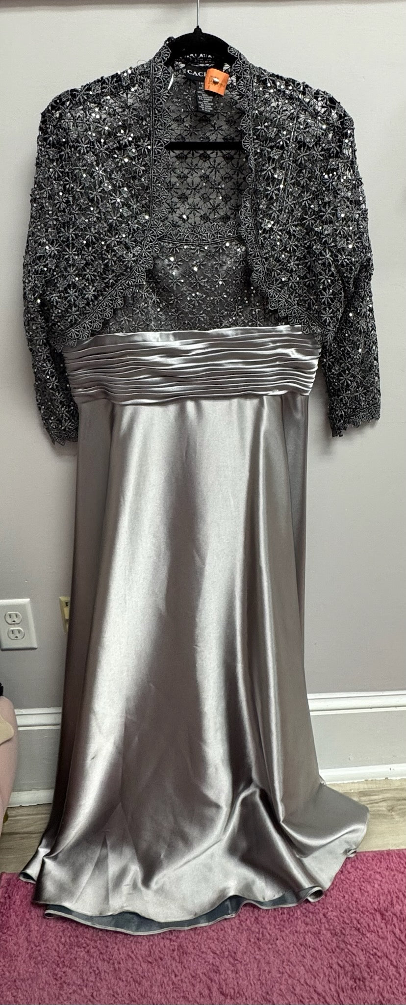 Silver & Black Silk Dress