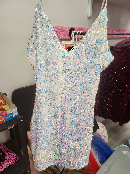 White Sequin Dress