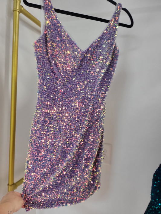 Purple Sequin Dress