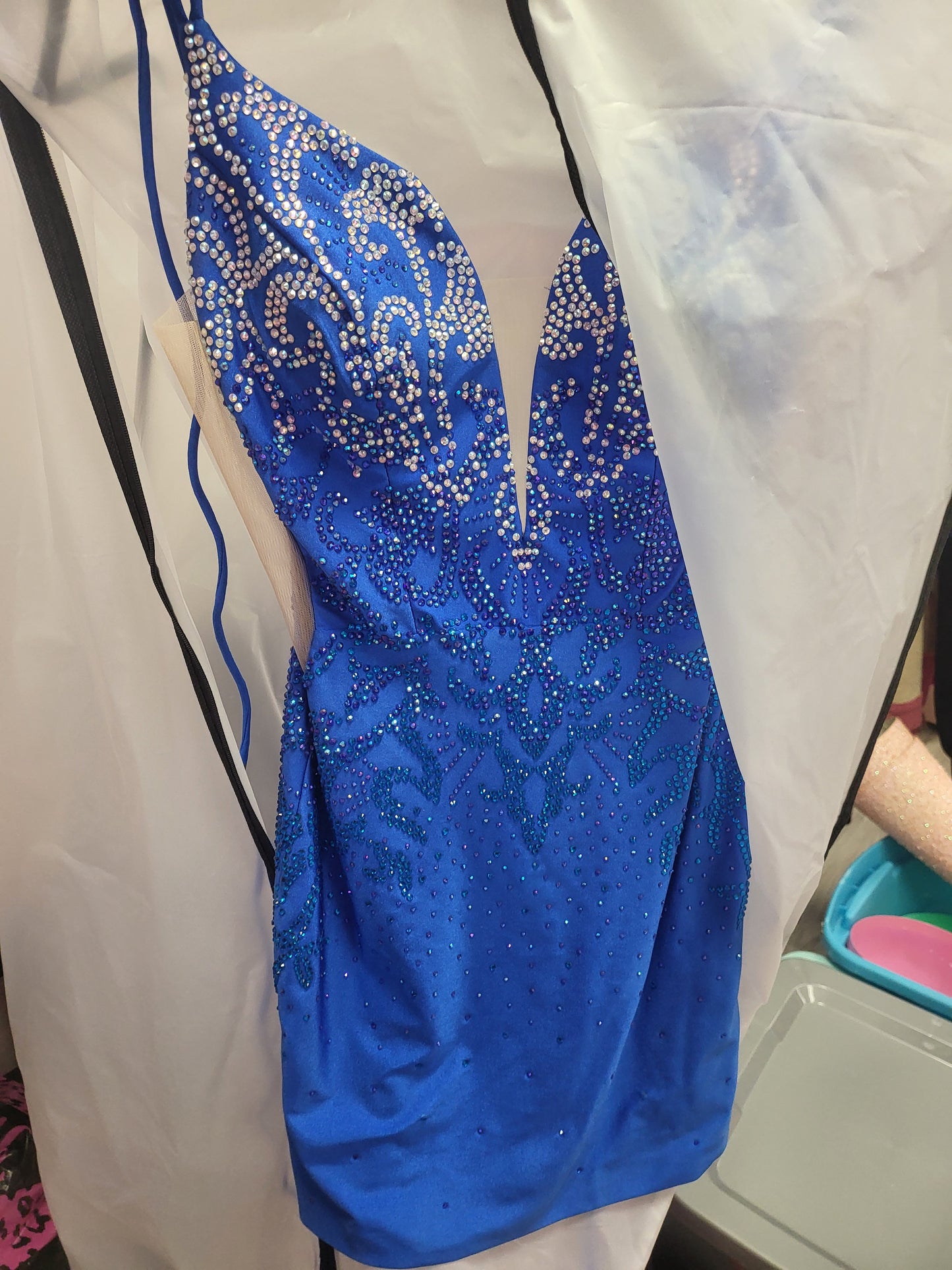 Royal Blue Rhinestone Dress